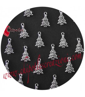 Ciondolo Albero di Natale 23x14 mm colore Argento Antico