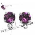 Base Orecchini a Perno con Swarovski SS39 Amethyst