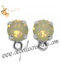 Base Orecchini a Perno con Chaton SS39 Sand Opal (Sabbia)