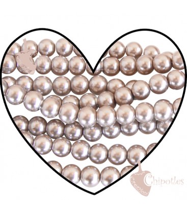 Perle 8 mm Vetro Cerato color Beige Chiaro (100 pezzi)