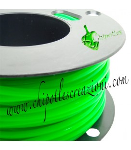 Cordoncino PVC Verde Fluo 4 mm Forato (1 metro)