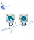 Base Orecchini a Perno con Swarovski SS39 Crystal AB