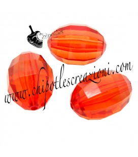 Perla Oliva Sfaccettata 25x18 mm Rosso Arancio