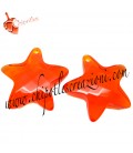 Ciondolo Stella Sfaccettata 36x37x10 mm Arancio Resina