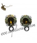 Base Orecchini a Perno con Chaton Crystal Bronze Shade SS39