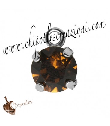 Ciondolo con Chaton Swarovski SS39 Smoked Topaz