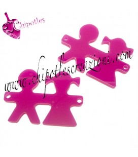 Connettore Bimbo e Bimba Plexiglass Fucsia