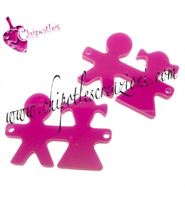 Connettore Bimbo e Bimba Plexiglass Fucsia