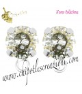 Base Orecchini a Perno con Chaton SW Crystal Gold Patina SS39