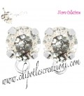 Base Orecchini a Perno con Chaton SW Crystal Rose Patina SS39