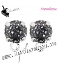 Base Orecchini a Perno con Swarovski Crystal Black Patina SS39