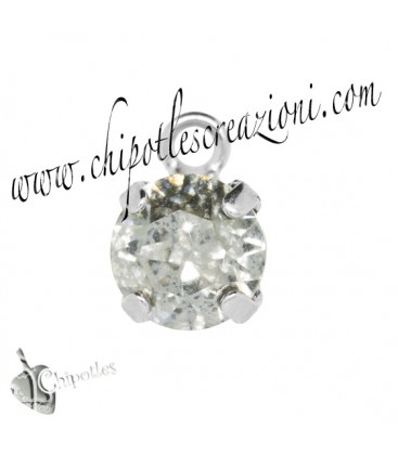 Ciondolo con Chaton Swarovski SS39 Crystal Silver Patina