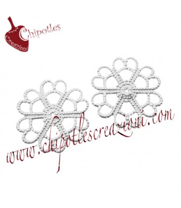 Filigrana a Fiore 20 mm in Ottone colore Argento