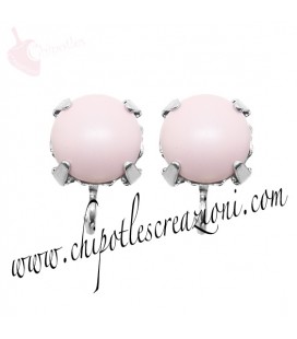 Base Orecchini a Perno con Perla SW 8 mm Pastel Rose Pearl