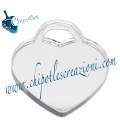 Ciondolo Cuore Senza Scritta 34x30 mm Plexiglass Argento Specchiato