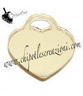 Ciondolo Cuore Senza Scritta 34x30 mm Plexiglass Oro Specchiato