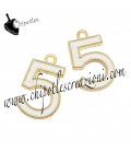 Charm Ciondolo N° 5 - Numero Cinque Smaltato 14x22 mm Vari Colori