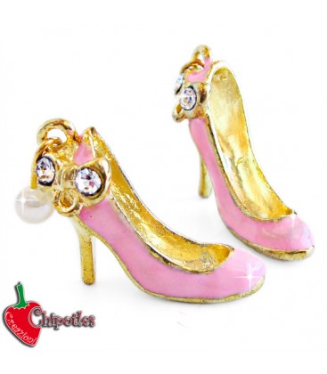 Ciondolo Scarpa con Strass e perlina 24x20 colore Rosa