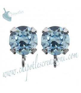 Base Orecchini a Perno con Chaton SW Aquamarine SS39