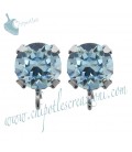 Base Orecchini a Perno con Chaton SW Aquamarine SS39