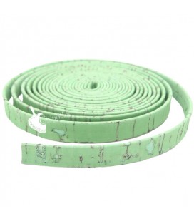 Cordoncino Piatto Sughero 10 mm Verde Menta