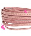 Cordoncino Pelle 5 mm con scritta Carpe Diem colore Rosa (50 cm)