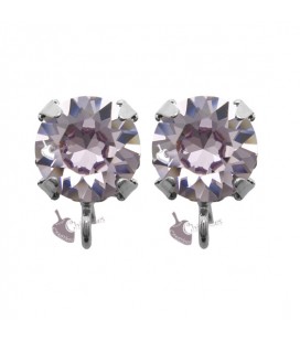 Base Orecchini a Perno con Swarovski Light Amethyst SS39