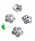 Coppetta Copriperla Fiore 10x4 mm color Argento Antico