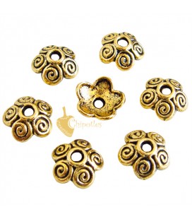 Coppetta Copriperla Fiore 10x4 mm color Oro