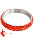 Bracciale Bangle con 7 file Strass Arancione