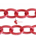 Catena Zigrinata Nido d'Ape Lavorata 20x15x3 mm Alluminio colore Rosso