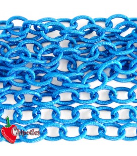 Catena Zigrinata Nido d'Ape Lavorata 20x15x3 mm Alluminio colore Bluette