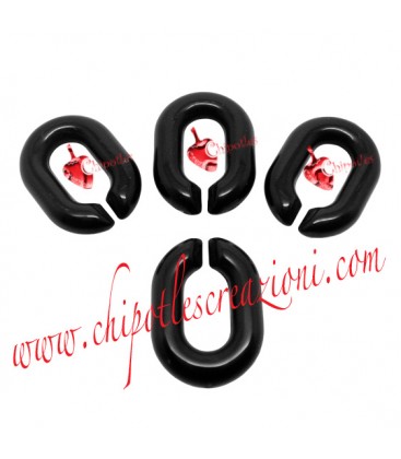 Maglia Ovale in Resina 20x14 mm colore Nero