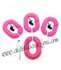 Maglia Ovale in Resina 20x14 mm colore Fucsia