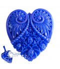 Ciondolo Cuore Resina Intagliato 50x45 mm colore Blu