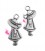 Ciondolo Bimba con Cappello 24x10 mm color Argento Antico