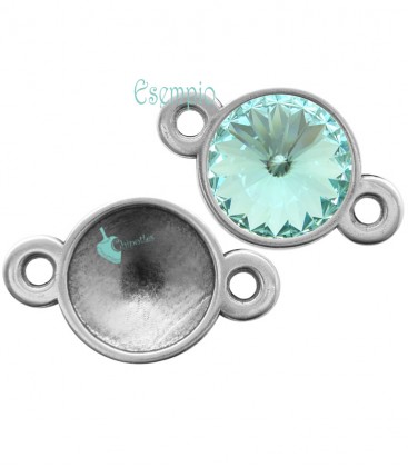 Connettore con Castone per Rivoli Swarovski 1122 12 mm colore Argento Antico