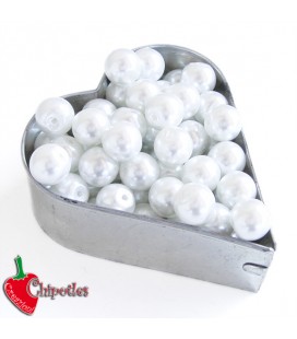 Perle 8 mm Vetro Cerato colore Bianco (100 pezzi)