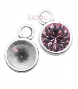 Ciondolo con Castone per Chaton Swarovski 1088 SS39 colore Argento Antico