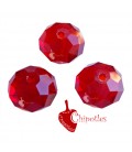 Perle Rondelle Mezzo Cristallo 12 mm Rosse