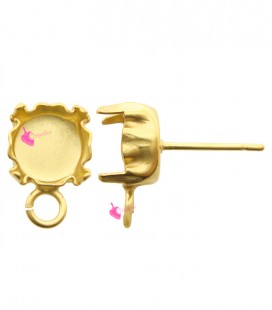 Perni per Orecchini con Castone 8 mm per Chaton SS39 Anello Piatto colore Oro