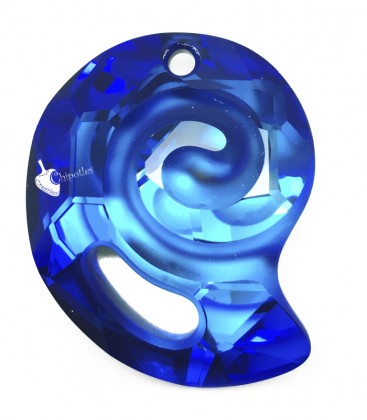 Ciondolo Sea Snail Swarovski® 6731 28 mm Crystal Bermuda Blue