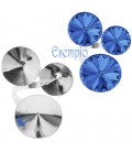 Base Anello Argento 925 con 3 Castoni per Rivoli 10 mm (SS47) 12 mm 14 mm 