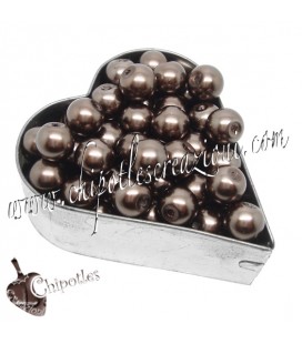 Perle 8 mm Vetro Cerato colore Marrone (100 pezzi)