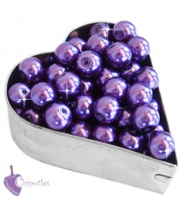Perle 8 mm Vetro Cerato colore Viola (100 pezzi)