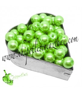 Perle 8 mm Vetro Cerato colore Verde Acceso (100 pezzi)