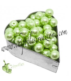 Perle 8 mm Vetro Cerato colore Verde Chiaro (100 pezzi)