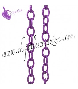 Catena Zigrinata Nido d'Ape 13x9 mm Alluminio Viola