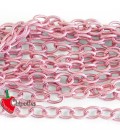 Catena Zigrinata Nido d'Ape 13x9 mm Alluminio Rosa