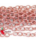 Catena Zigrinata Nido d'Ape 13x9 mm Alluminio Salmone